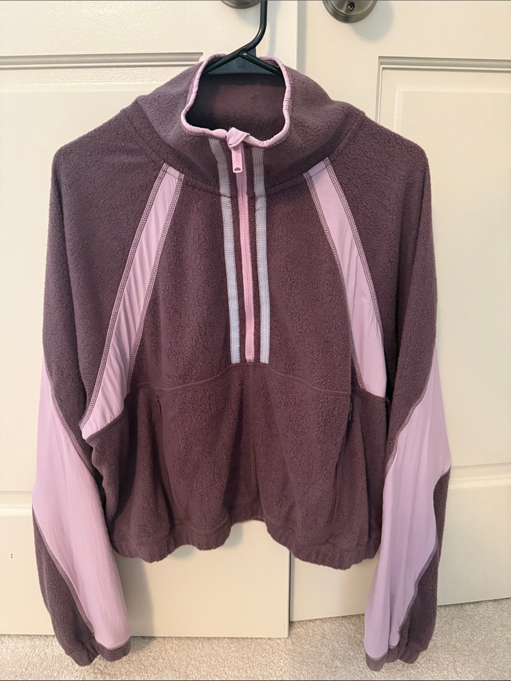Free People Movement Women’s Half-Zip Fleece Pullover - Mauve Medium